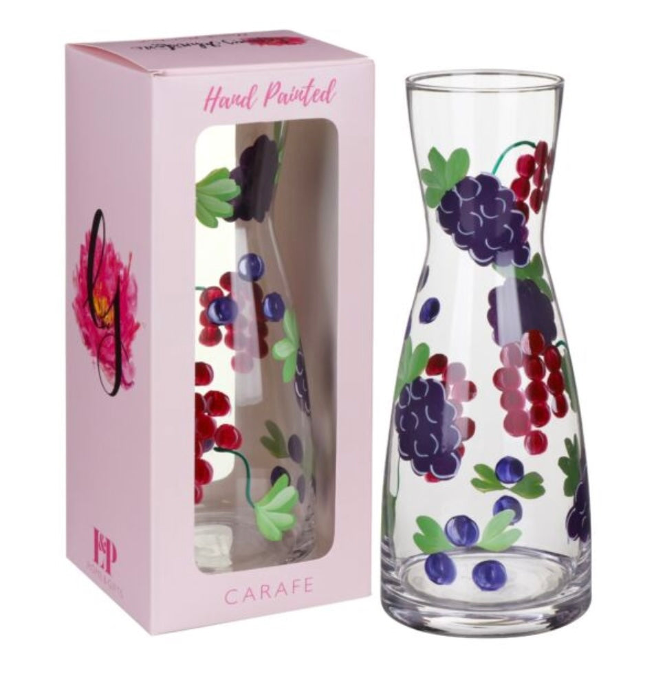 Hand Painted Carafe -Berries